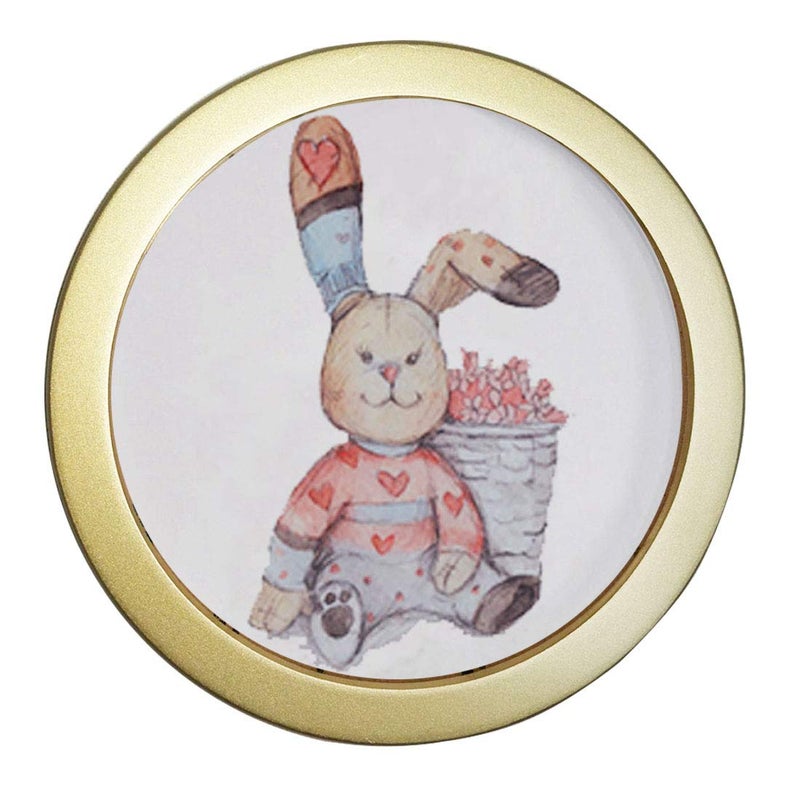 Levoberg Round Photo Frame Wooden Wall Mounted Stylish Picture Frame Home Decor (8inch, Gold) - Image 1
